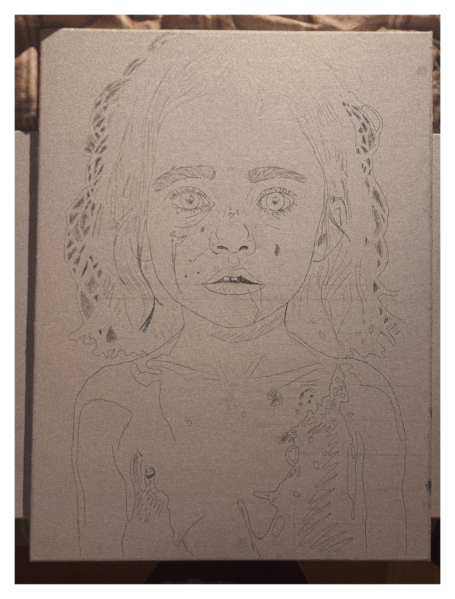 Erste Leinwand-Skizze Corpus Dissolutus vom 16.11.2025